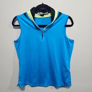 Jamie Sadock‎ BAYOU BLUE Sleeveless Golf Shirt Women's Size Medium